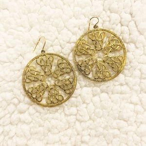 Nicole Miller Gold Celtic knot Hoop earrings